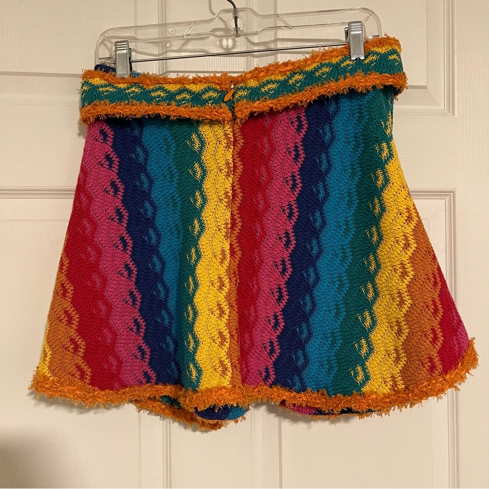 Alexis Kalile Rainbow Mini Skirt With Belt Size M NWOT - Picture 4 of 4